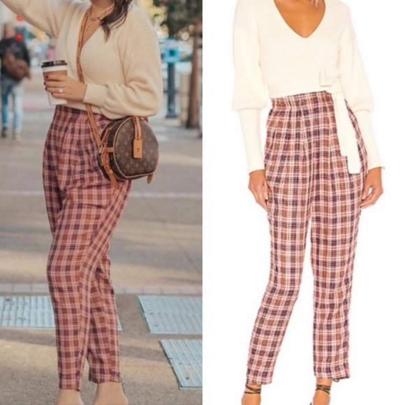 MAJORELLE Pants - MAJORELLE Revolve Naples Plaid Pants High Rise M